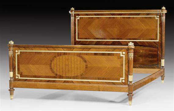 Appraisal: DOUBLE BED Louis XVI style stamped DURAND A PARIS Prosper-Guillaume