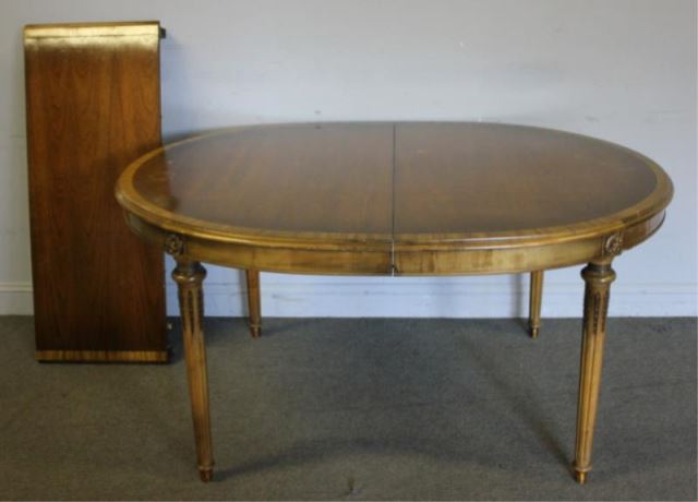 Appraisal: Louis Philippe Style Banded Dining Table With leaves Nice quality