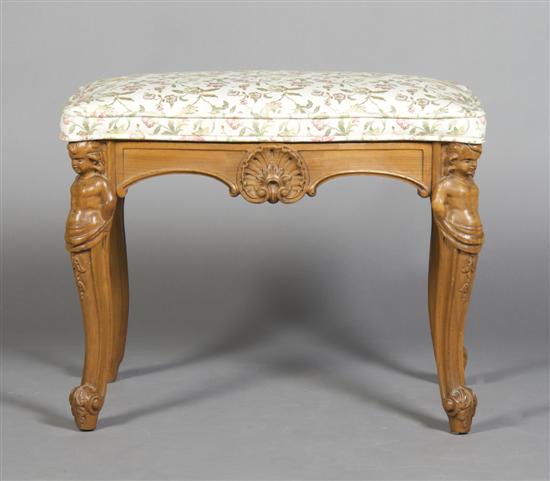 Appraisal: A Renaissance Revival Bench Height x width x depth inches