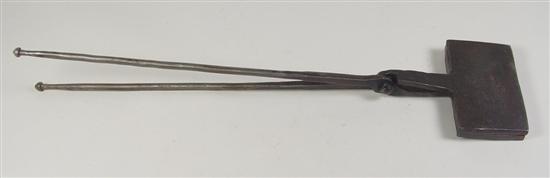 Appraisal: th Century Wafer Iron With a diamond and star pattern