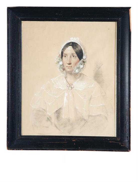 Appraisal: PORTRAIT OF A WOMAN AMERICAN OR EUROPEAN CA Pastel and