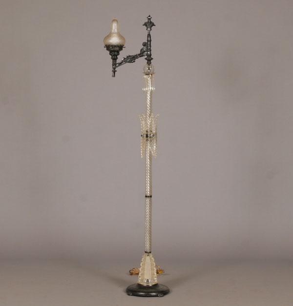 Appraisal: Art Deco Hollywood Regency floor lamp Murano art glass and