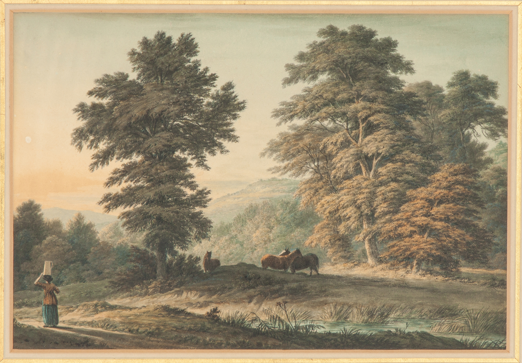 Appraisal: Attr to John RWS Glover British - Landscape with Figures