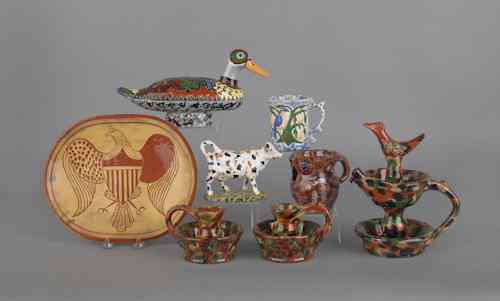 Appraisal: Collection of contemporary redware by Jim and Verna Seagreaves eight