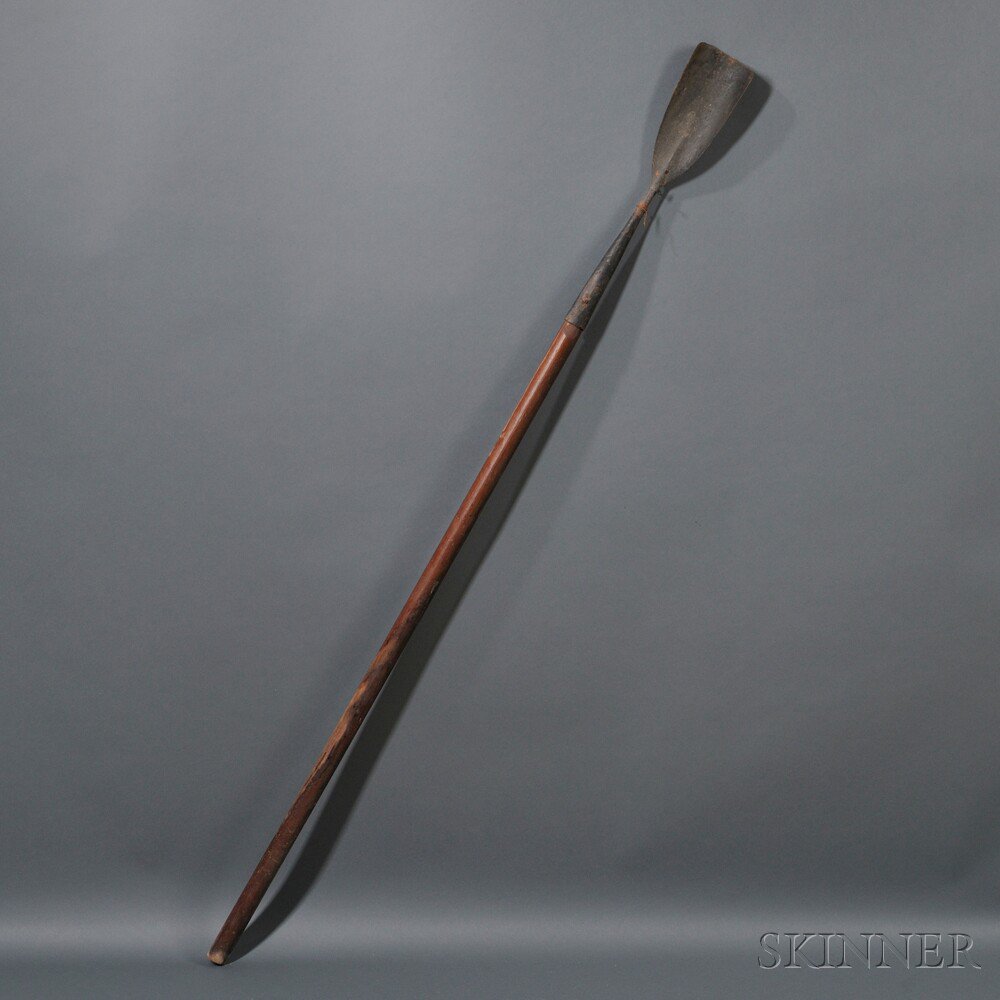 Appraisal: Wrought Iron and Wood Whaling Gouge Spade late th century