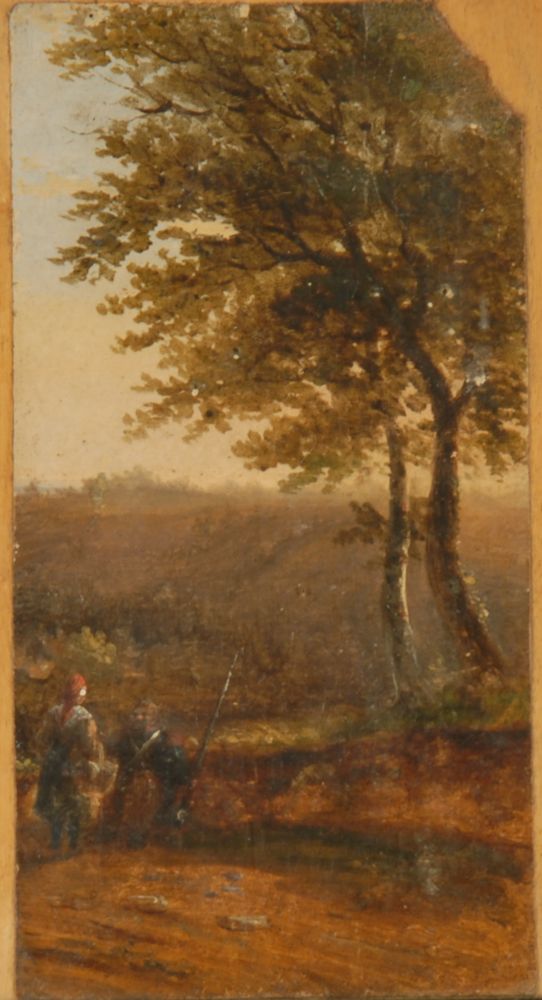 Appraisal: AMERICAN SCHOOL th CenturyLandscape with a Civil War soldier and