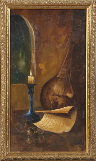 Appraisal: Continental School Mid- th Century Still Life with a Lute