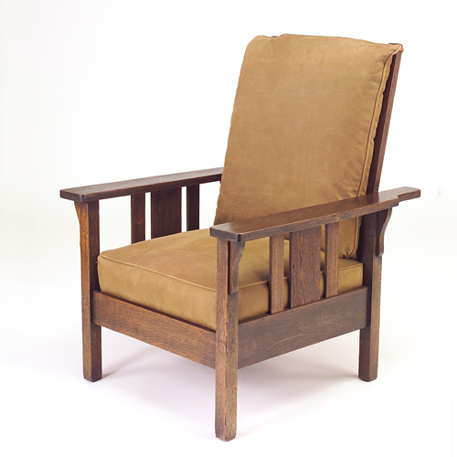 Appraisal: LIFETIME Attr Morris chair with three slats under flat arms