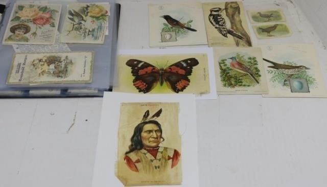 Appraisal: APPROXIMATELY ADVERTISING CARDS TO INCLUDE TOBACCO SILKS INTERESTING TRADE CARDS