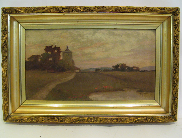 Appraisal: TH CENTURY CONTINENTAL SCHOOL OIL ON CANVAS Landscape with church