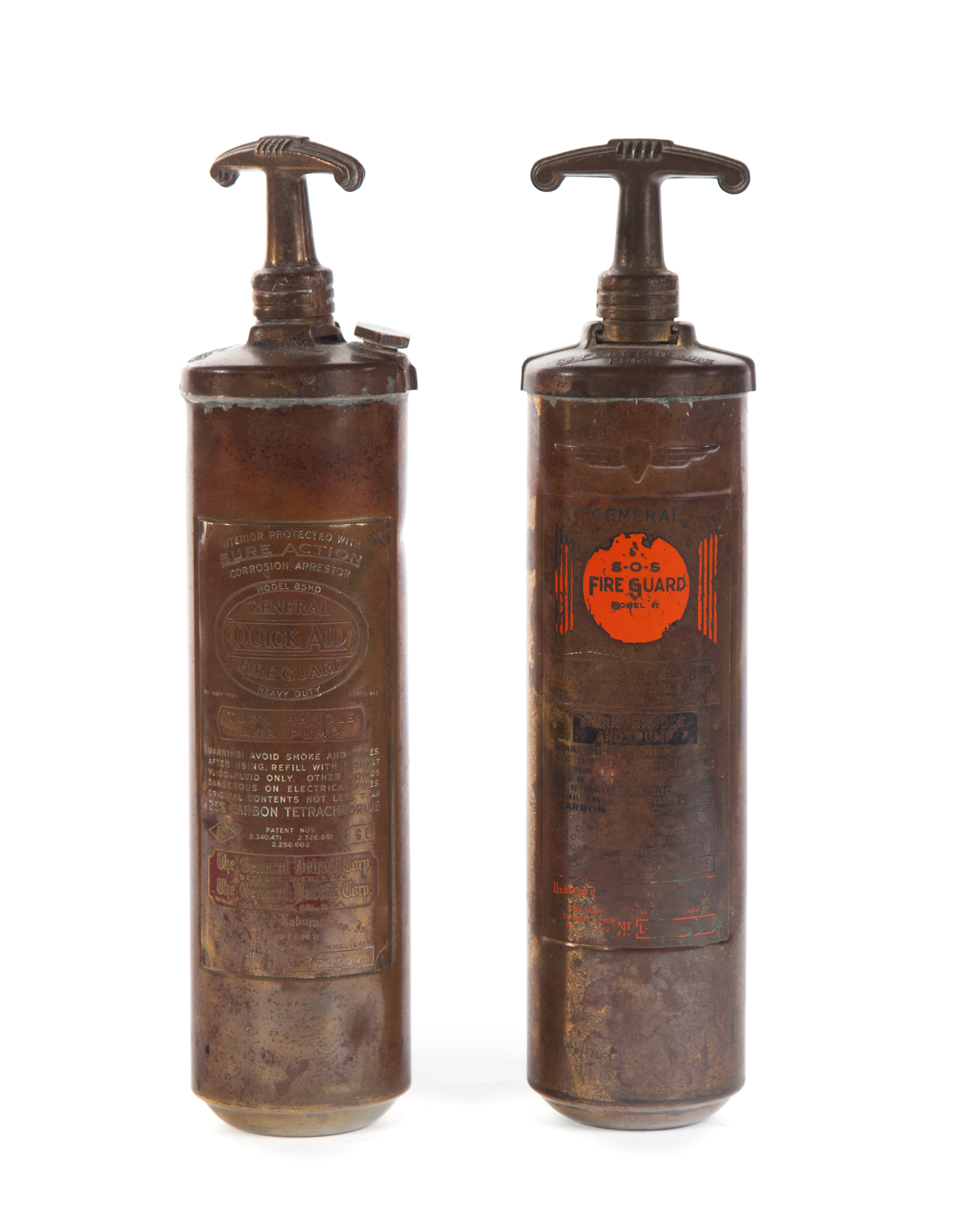 Appraisal: TWO SAFETY PHLARE FIRE EXTINGUISHERS American nd quarter- th century