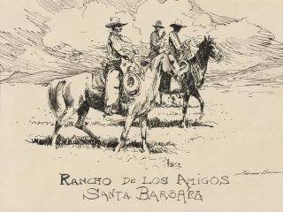 Appraisal: Edward Borein ''Rancho de Los Amigos Santa Barbara'' signed lower