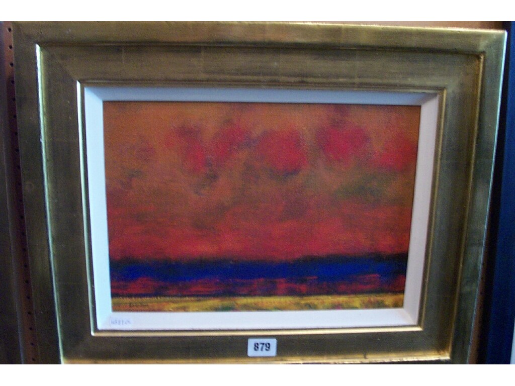 Appraisal: An oil painting on canvas of an abstract landscape by