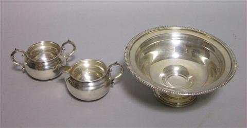 Appraisal: PAIR OF GORHAM SILVER CREAM SUGAR Shape no together with