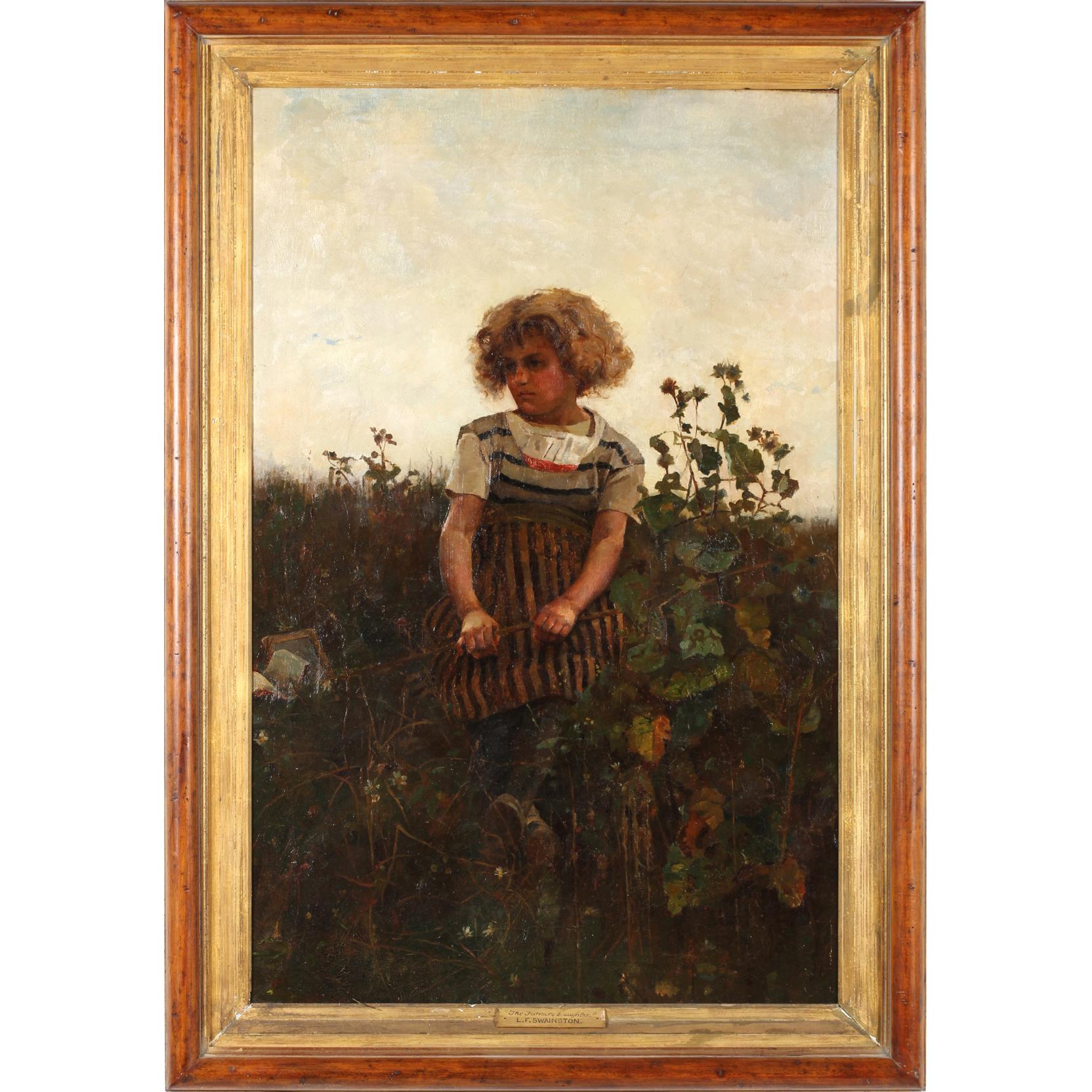 Appraisal: L F Swainston British th c The Farmer's Daughter oil