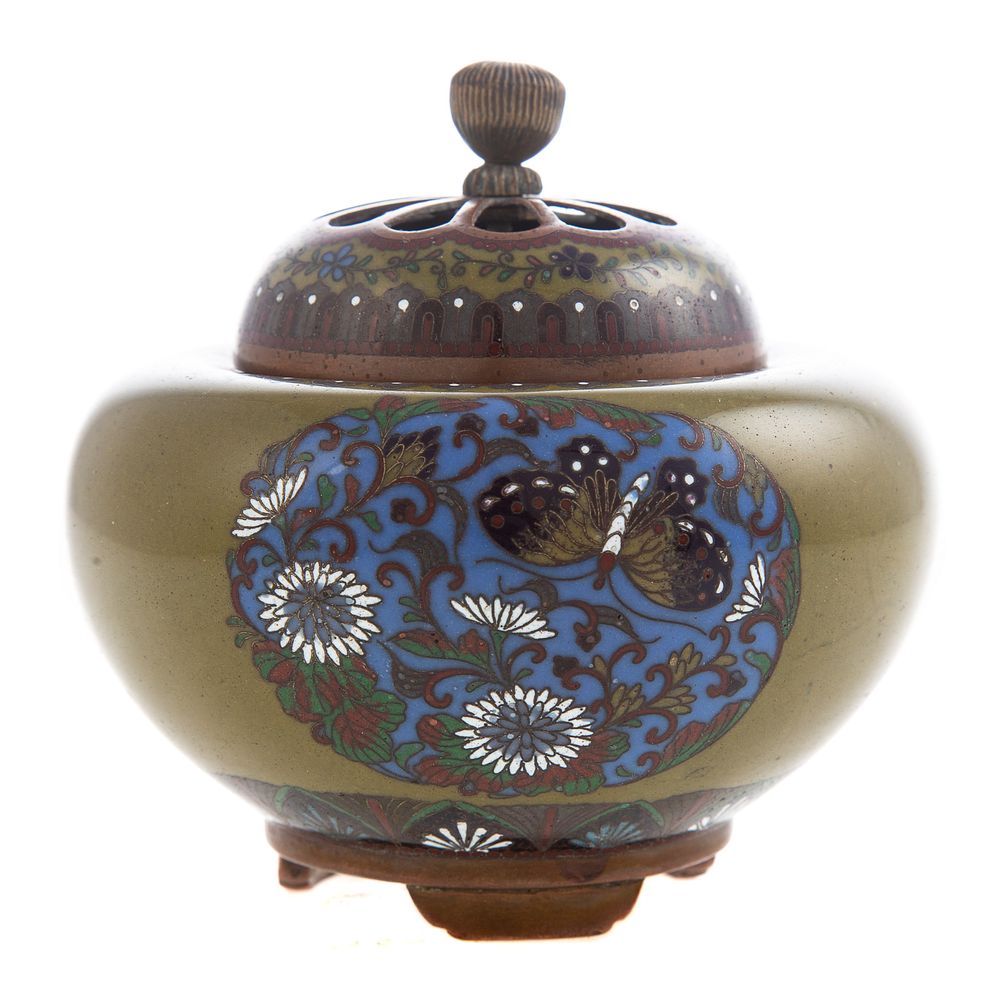 Appraisal: Japanese Cloisonne Enamel On Copper Censer Early th century bulbous