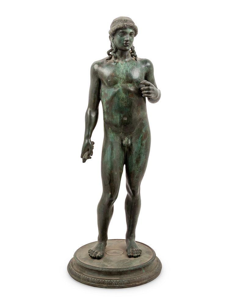 Appraisal: A Continental Bronze Figure After the Antique A Continental Bronze