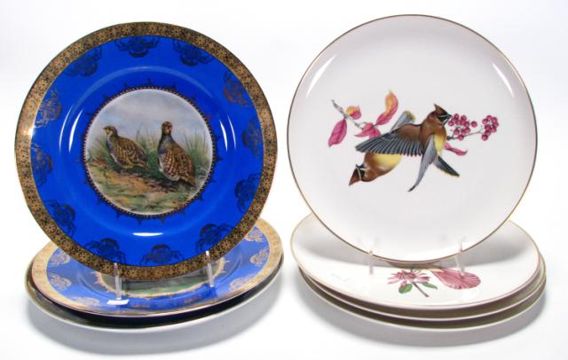 Appraisal: Group of Bird Animal Motif Plates including pair of German