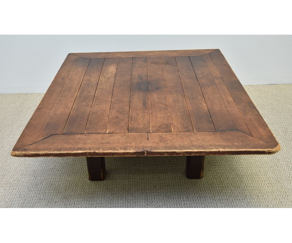 Appraisal: Pine Coffee Table with Chamfered Legs Pine coffee table with