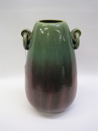 Appraisal: AMERICAN FULPER ART POTTERY VASE green to rose flambe glaze