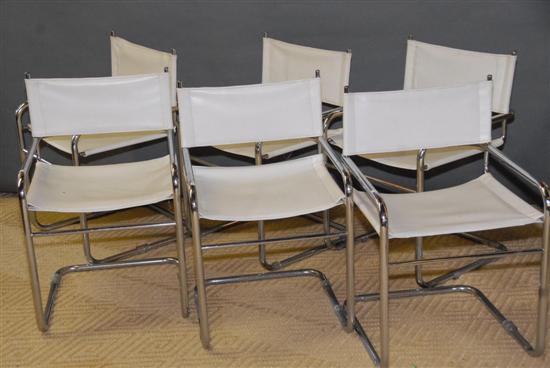 Appraisal: SET OF WHITE LEATHER MODERN CHAIRS