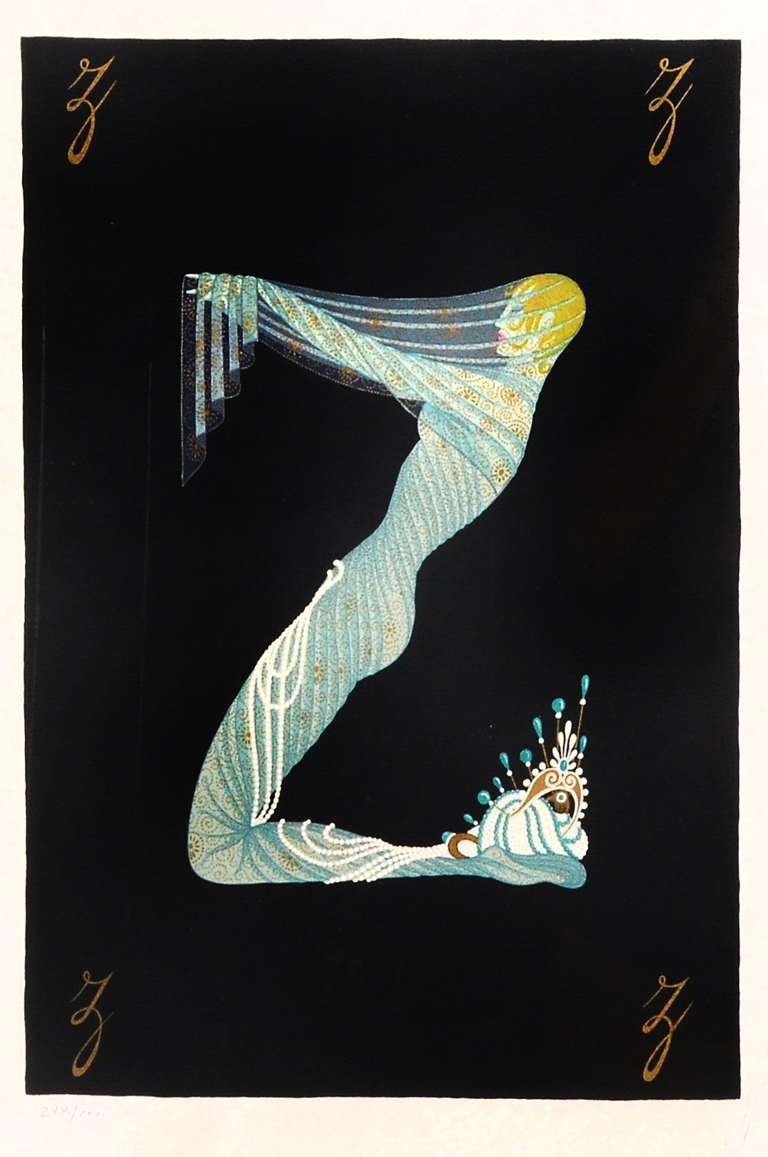 Appraisal: ERTE Russian - Letter Z Lithograph sight size '' x