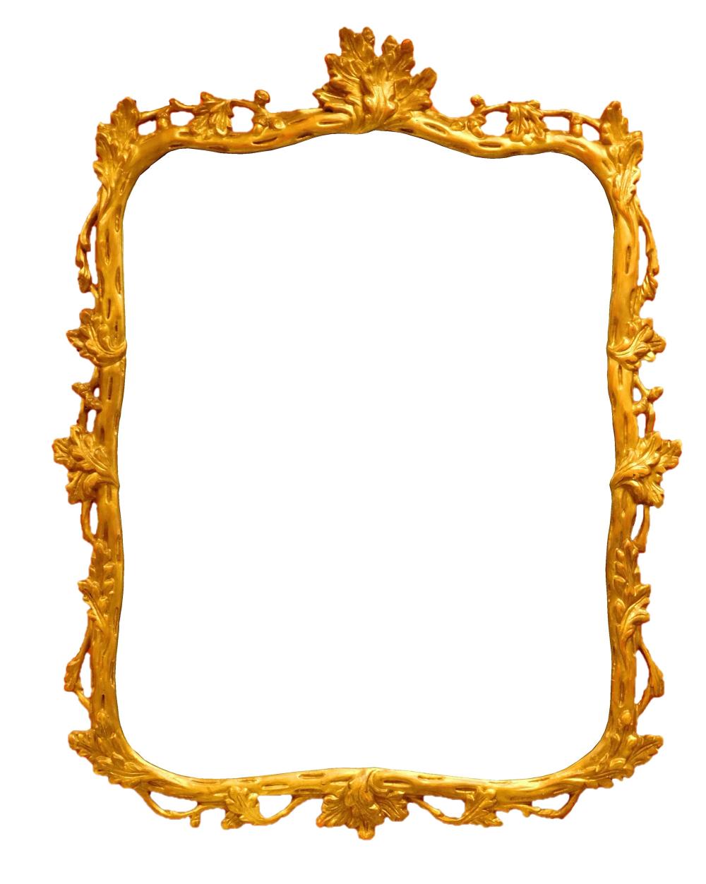 Appraisal: Wall mirror Chippendale style gilded and pierced frame with branch