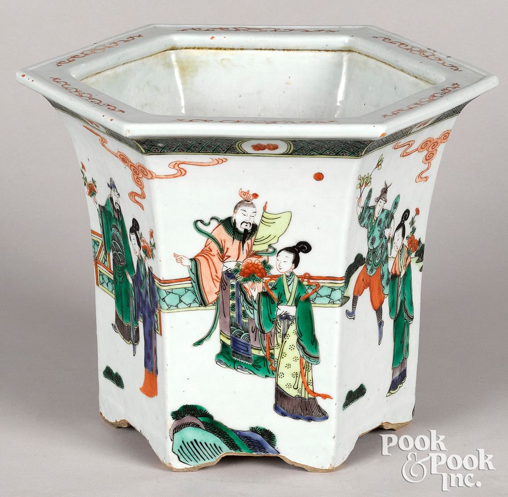 Appraisal: Chinese export porcelain famille verte planter Chinese export porcelain famille