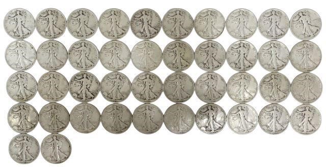 Appraisal: lot of U S Walking Liberty half dollars S D