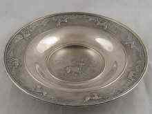 Appraisal: An Italian silver dish embossed with stags Measuring cm dia