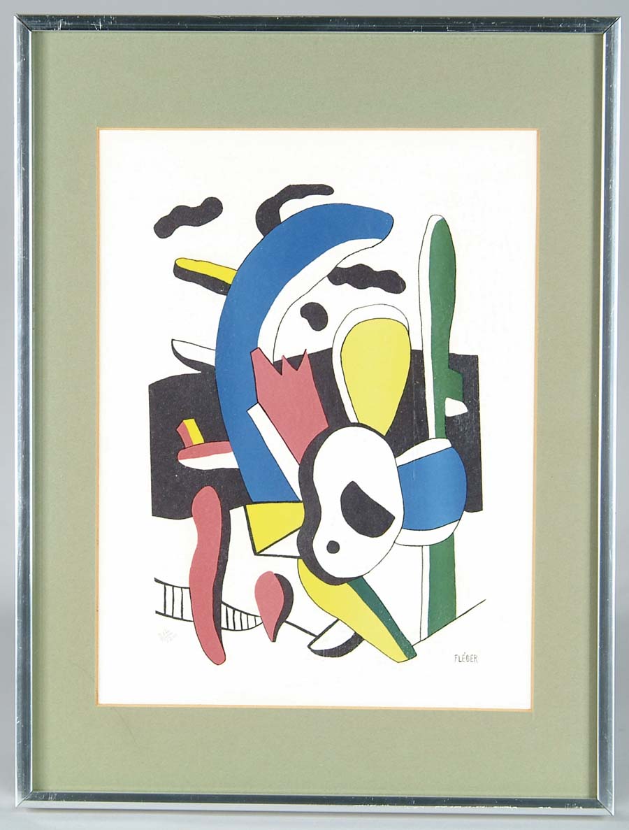 Appraisal: AFTER FERNAND LEGER French - ABSTRACT Color print shows different