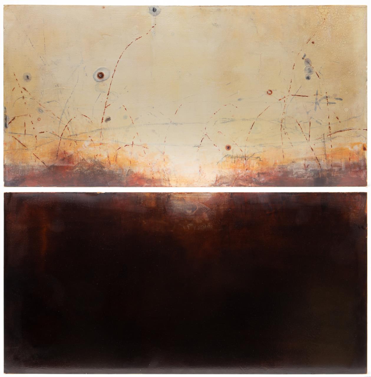 Appraisal: BETSY EBY POISON MODERN ENCAUSTIC DIPTYCH Betsy Eby American b