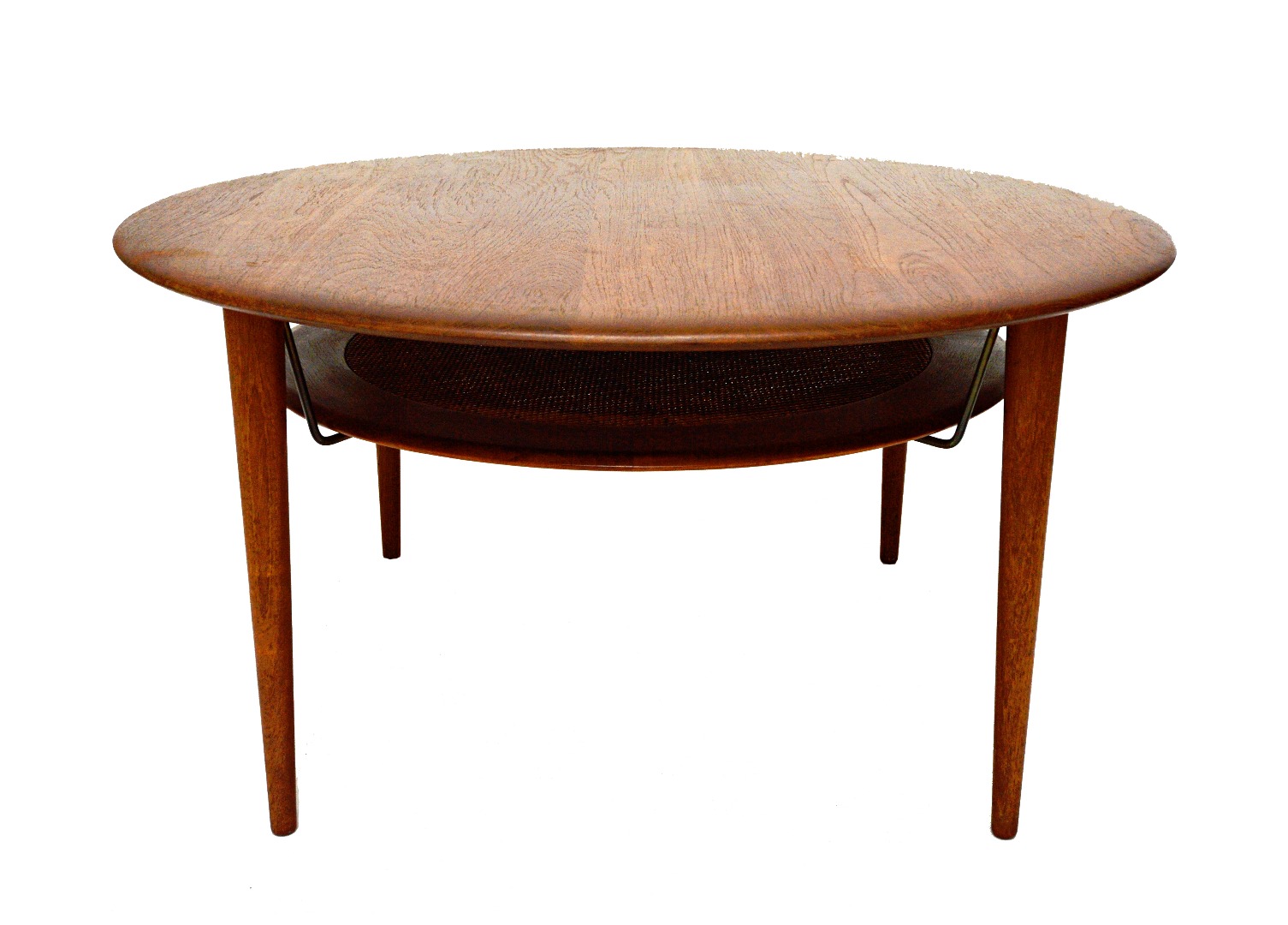 Appraisal: A mid th century circular teak two tier coffee table