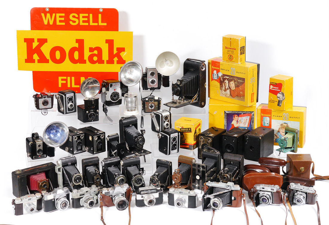 Appraisal: KODAK HISTORICAL CAMERA COLLECTION Lifetime collection of Kodak equipment cameras