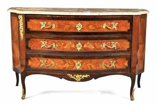 Appraisal: A Louis XVI Style Marquetry and Gilt Metal Mounted Commode