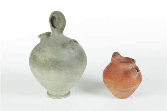 Appraisal: TWO INDIAN JUGS Southwest late th-early th century earthenware Includes