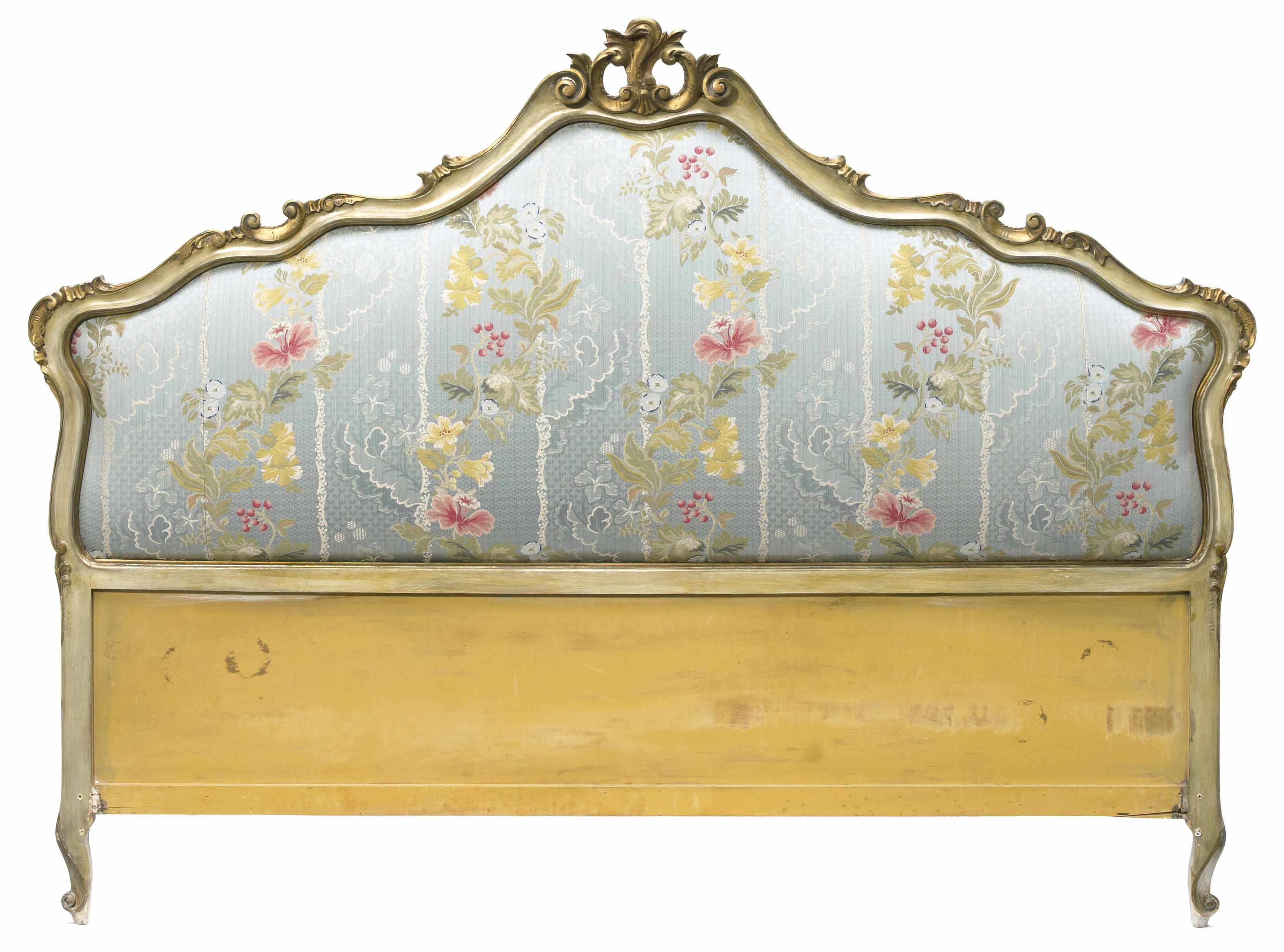 Appraisal: A Tony Duquette Studios upholstered and paint decorated wood headboard