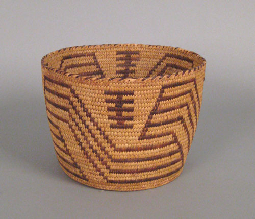 Appraisal: Coiled basketry bowl ca probably Papago with a flat bottom