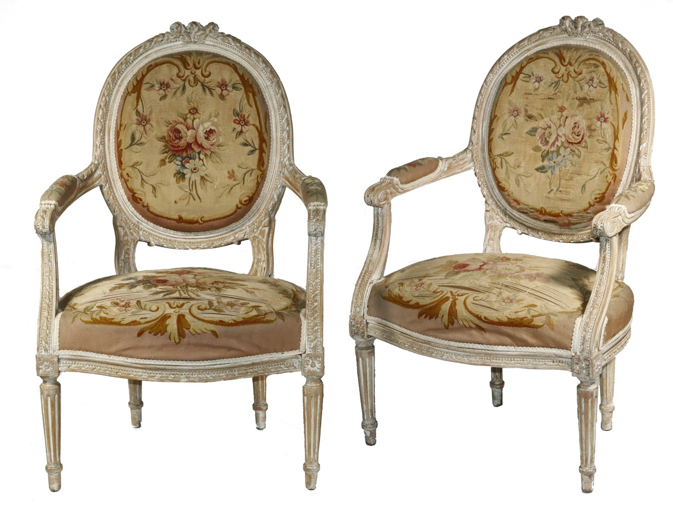 Appraisal: PR REPLICA LOUIS XV STYLE ARMCHAIRS IN TAPESTRY Late th