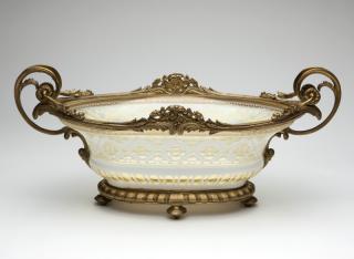 Appraisal: Continental gilt Early th century the flared oblong bowl of