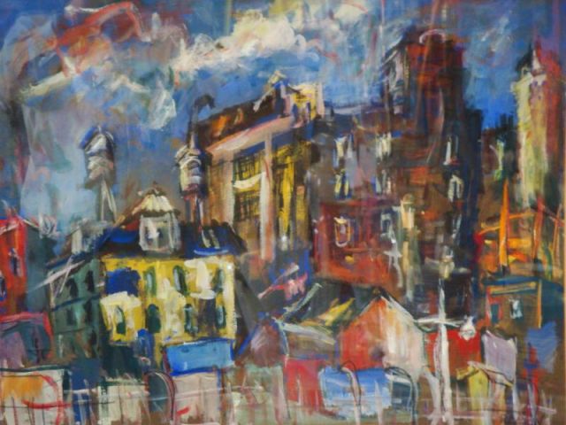 Appraisal: REDEIN Alexander Gouache City Tenements Signed lower right Alex Redein