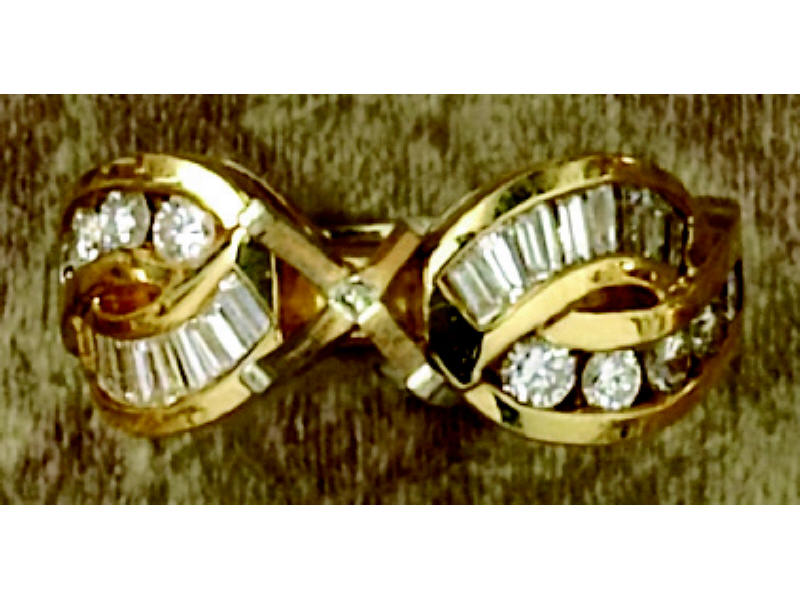 Appraisal: DIAMOND SEMI MOUNT k yellow gold channel set ring set