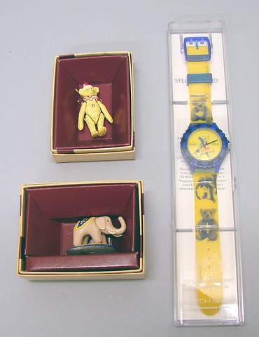 Appraisal: Lot of MIP Club items Wrist watch Pewter miniature Teddy