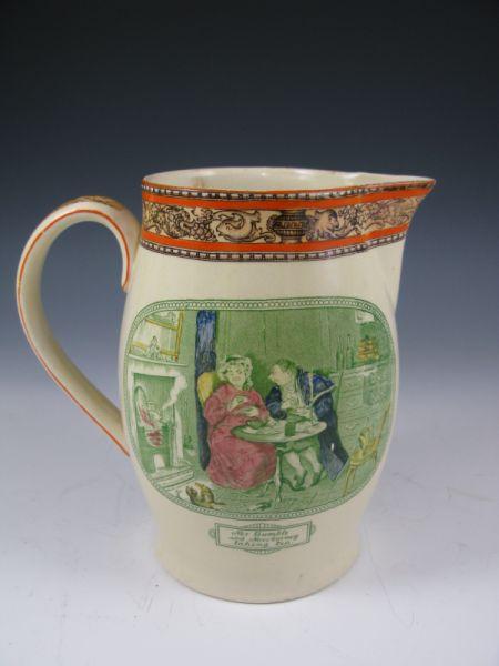 Appraisal: Adams Transferware Pitcher Mr Bumble and Mrs Gummidge illustrations after