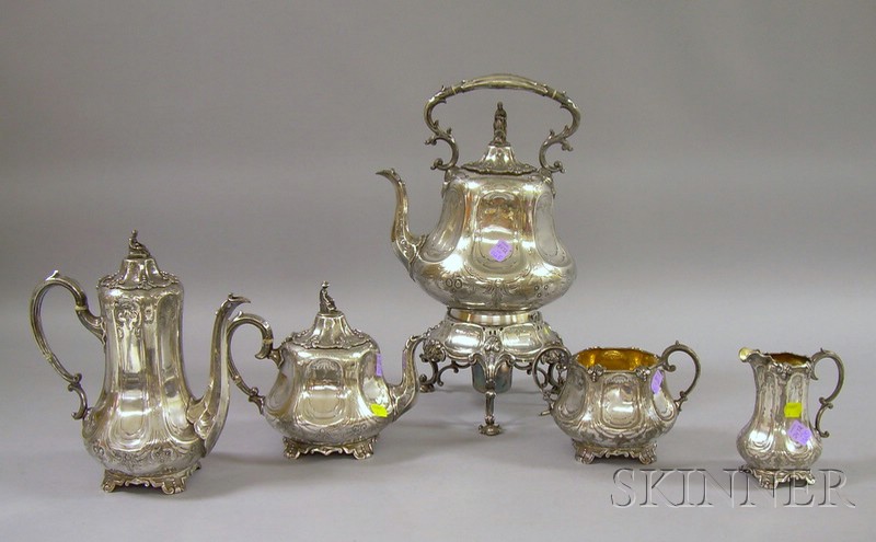 Appraisal: Five-Piece Silver Plated Tea and Coffee Service late th early