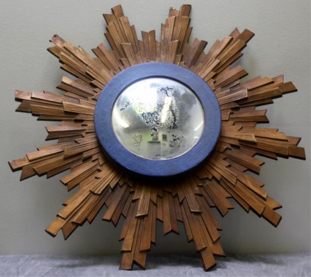 Appraisal: Vintage Bullseye and Metal Sunburst Mirror From a Queens NY