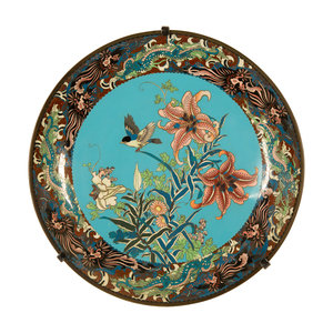 Appraisal: A Chinese Cloisonne Charger th Century Diameter inches Property from