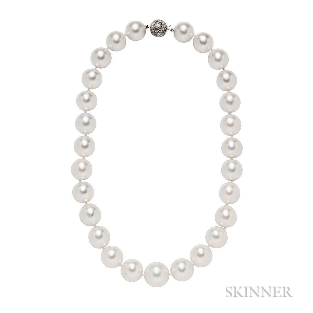 Appraisal: South Sea Pearl Necklace South Sea Pearl Necklace composed of