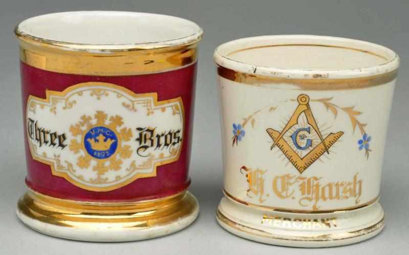 Appraisal: Lot of Shaving Mugs Includes one gilded Three Bros and