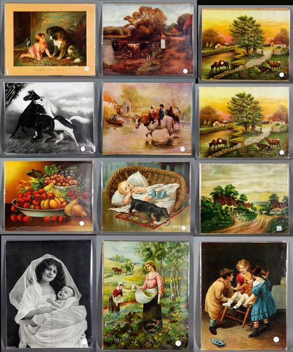 Appraisal: - Chromolithographs Lot of twelve chromolithographs on paper x unframed